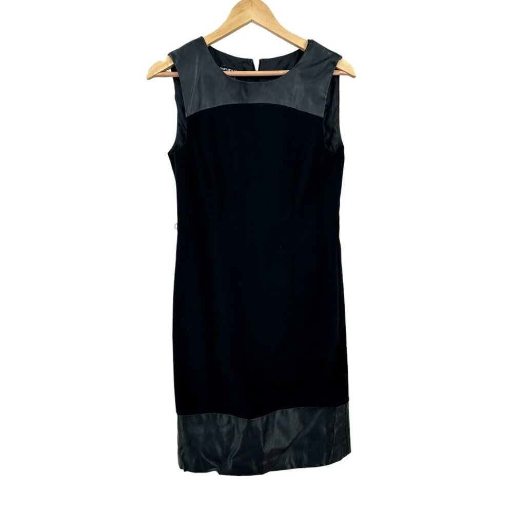 Jones New York Shift Dress Womens Size‎ 6 Faux Leather Fairy Grunge 90s Y2K Goth